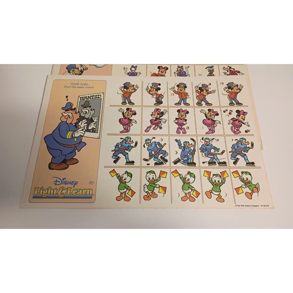 Disney Object Matching Light and Learn Game - Game Cards Only- Used -10 Cards